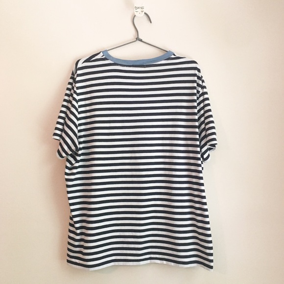 Theory Striped Tiny Tee Blue & White Size XL - Picture 2 of 4